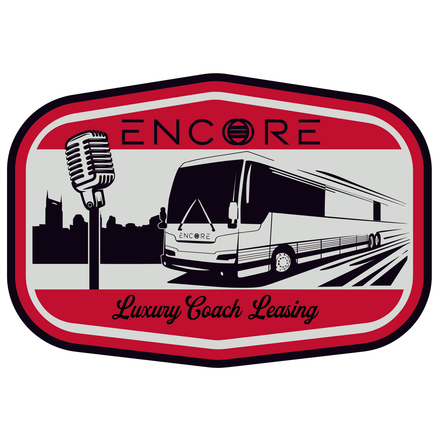 Encore Luxury Coach Leasing Logo Patch – Red & White